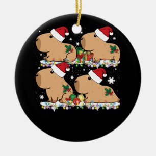 Santa Capybara Crew Christmas Capybaras Lover Xmas Ceramic Tree Decoration