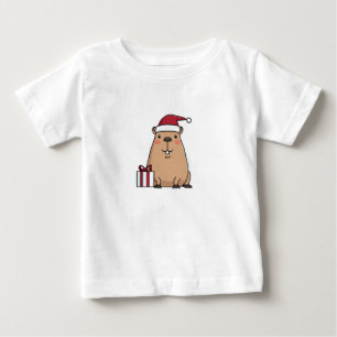 Santa Capybara Holiday Fun Baby T-Shirt