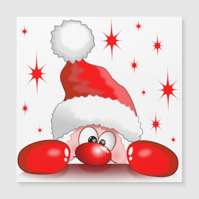 Santa Cartoon Cute Peeking Character © BluedarkArt (Front)