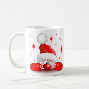 Santa Cartoon Cute Peeking Character © BluedarkArt Coffee Mug