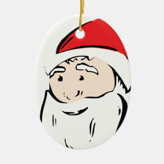 Santa Cartoon Ornament (Front)