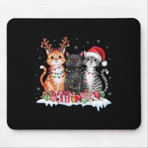 Santa Cat Christmas Light Gorgeous Reindeer Pajama Mouse Mat