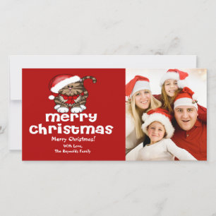 Santa Cat Christmas Photo Card