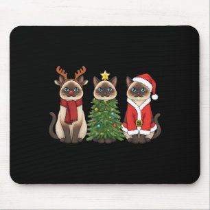 Santa Cat Christmas Siamese Cat Mom Cat Lover Xmas Mouse Mat