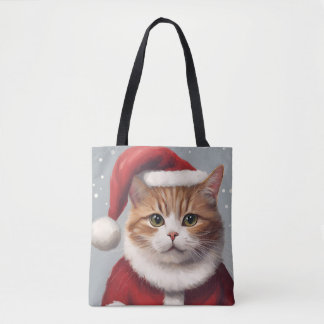 SANTA CAT CHRISTMAS Tote