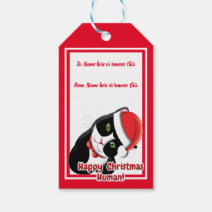 Santa Cat Gift Tags