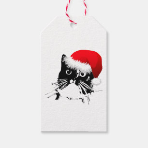 Santa Cat Gift Tags