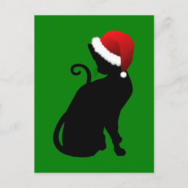 Santa Cat Holiday Postcard (Front)