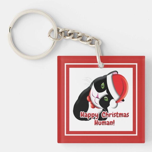 Santa Cat Key Ring (Front)
