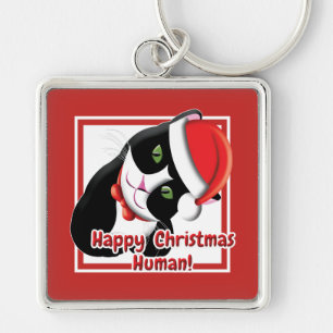 Santa Cat Key Ring
