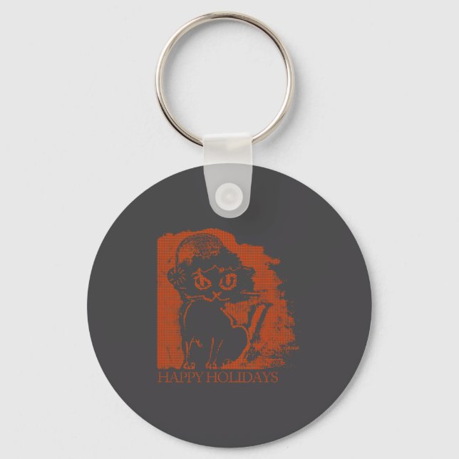Santa Cat  Key Ring (Front)