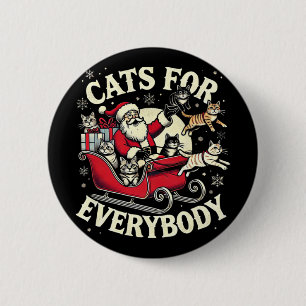 Santa Cat Lover Christmas Cats  6 Cm Round Badge
