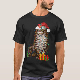Santa Cat Lover Funny Christmas Kitten Xmas T-Shirt