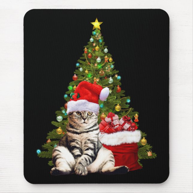 Santa Cat Mouse Mat (Front)