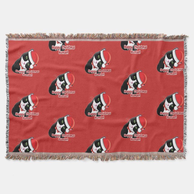 Santa Cat Throw Blanket (Front)