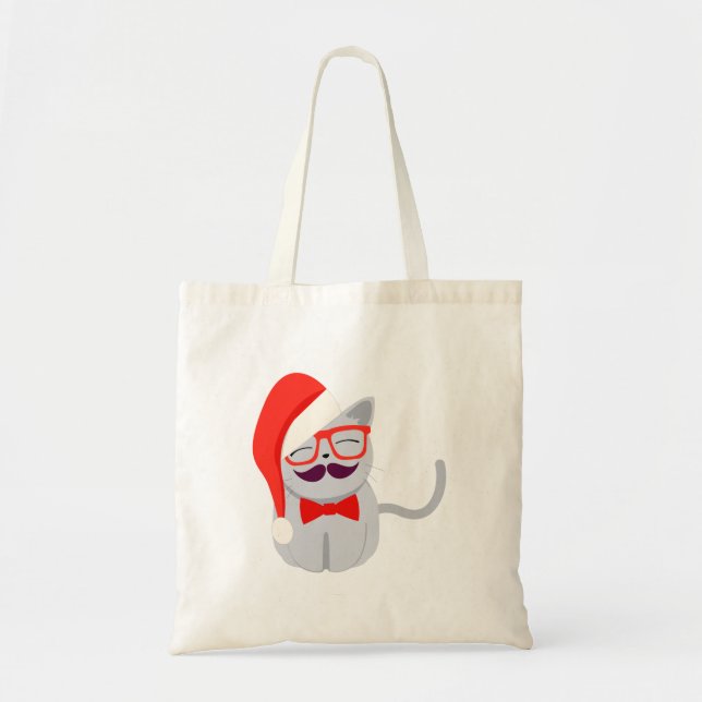 Santa Cat Tote Bag (Front)