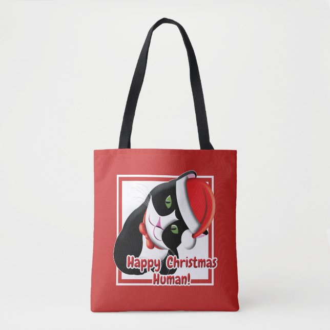Santa Cat Tote Bag (Front)