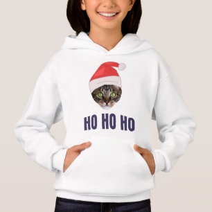 Santa Cat with Santa hat, Ho Ho ho Invitation Squa