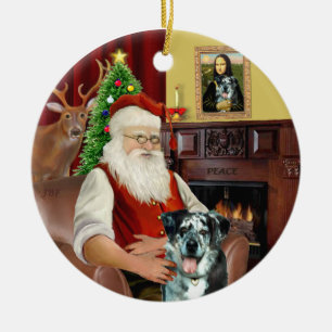 Santa -  Catahoula Leopard Dog Ceramic Tree Decoration