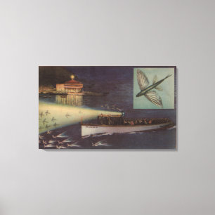 Santa Catalina Island, CA Casino, Flying Fish Canvas Print