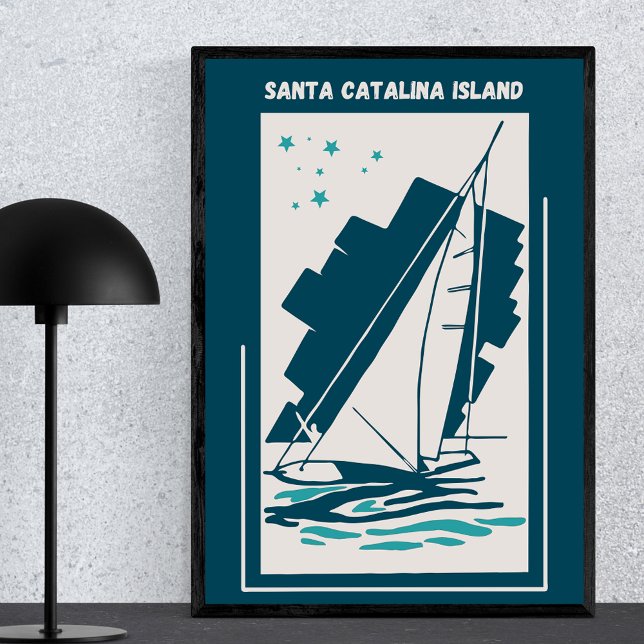 Santa Catalina Island California - Vintage Sailing Poster (Creator Uploaded)