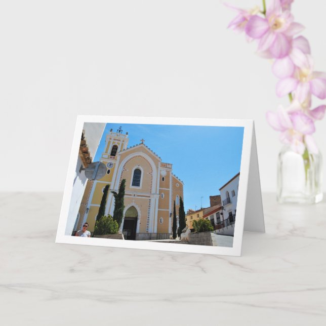Santa Catalina Mártir Church in Vilamarxant, Spain Card (Orchid)