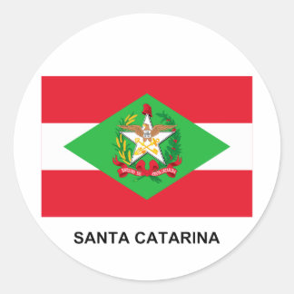 Santa Catarina, Brazil Flag Classic Round Sticker