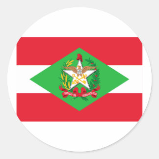Santa Catarina, Brazil Flag Classic Round Sticker