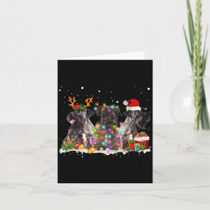 Santa Cesky Terrier Dog Gorgeous Reindeer Christma Card
