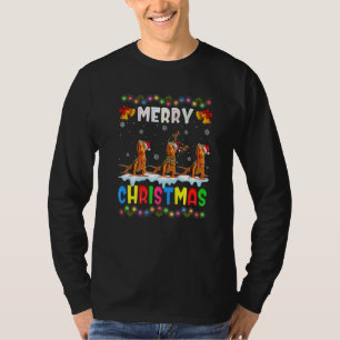 Santa Chameleon Animals Merry Christmas Pajama T-Shirt