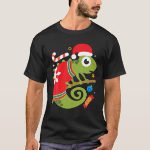 Santa Chameleon Funny Cool Christmas Gift T-Shirt