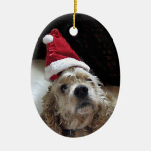 Santa Chance Cocker Spaniel Ceramic Tree Decoration