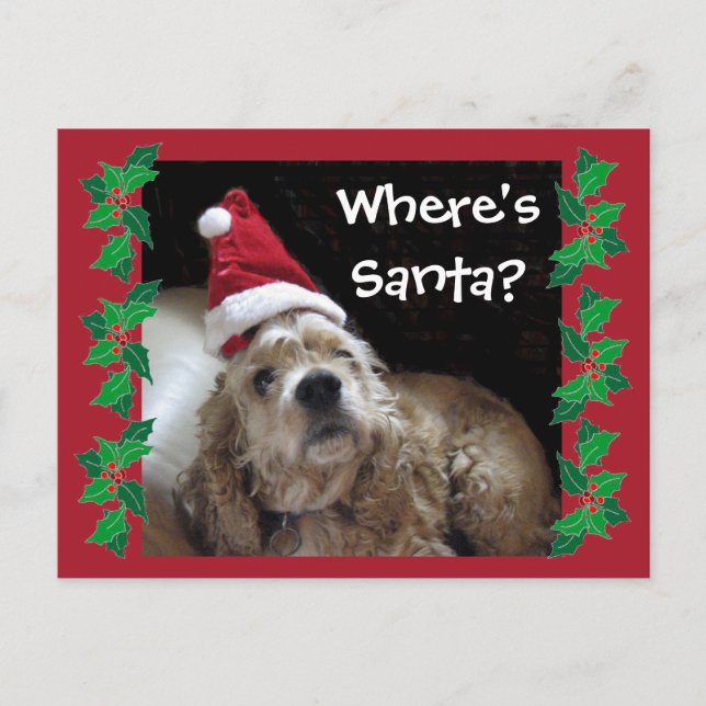 Santa Chance Dog Holiday Postcard (Front)