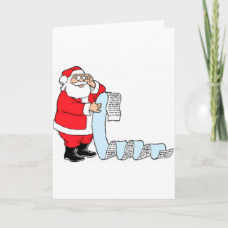 Santa Checking List Holiday Card