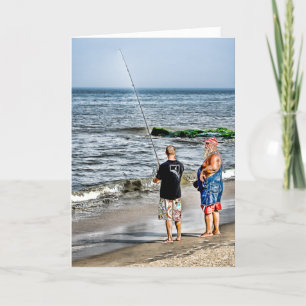 Santa Checking Out Rehoboth Fisher... - Customised Holiday Card