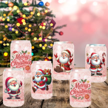 Santa Cheer Can Glasses