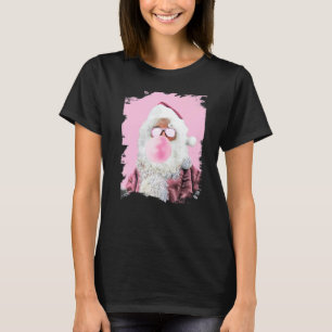 Santa Chewing Pink Bubble Gum Christmas T-Shirt