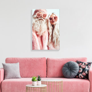 Santa Chic Mr. & Mrs. Claus Turn Heads at Festival Canvas Print