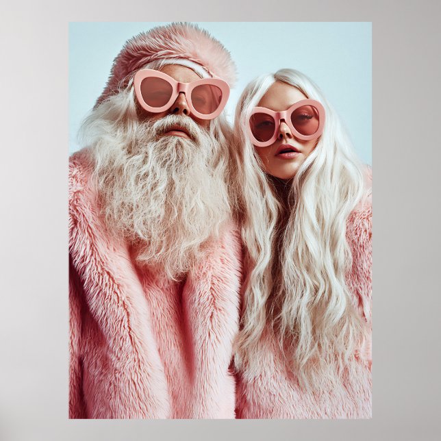 Santa Chic Mr. & Mrs. Claus Turn Heads at Festival Poster (Front)