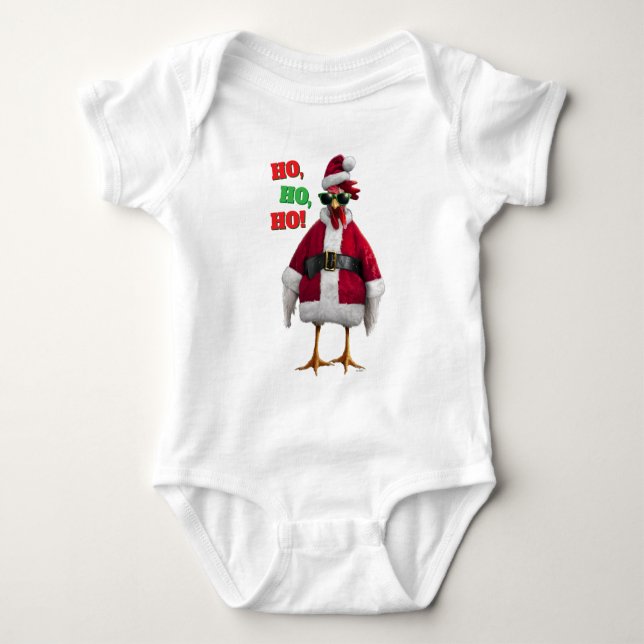 Santa Chicken Baby Bodysuit (Front)