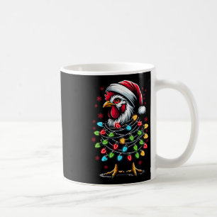 Santa Chicken Christmas Lights Funny Xmas Chicken Coffee Mug