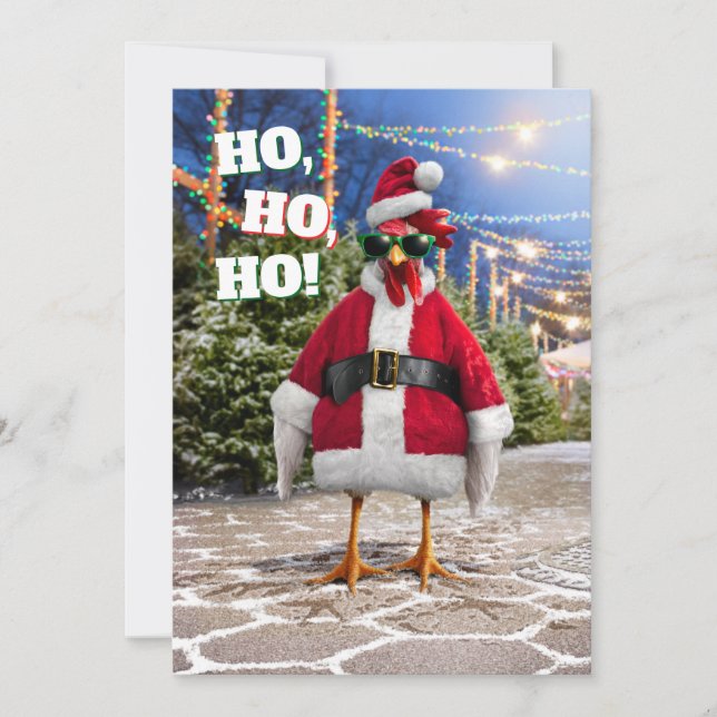 Santa Chicken Invitation (Front)