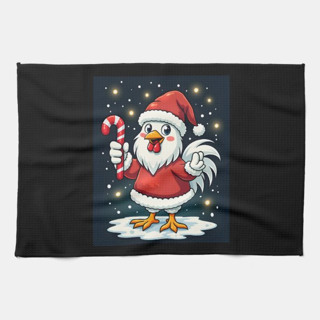 Santa Chicken Joy Tea Towel (Horizontal)