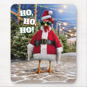 Santa Chicken Mouse Mat