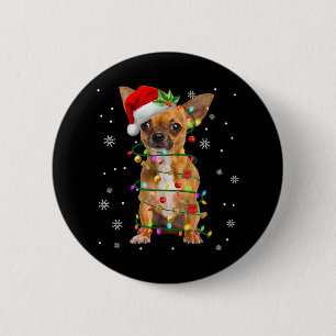 Santa Chihuahua Christmas Lights Xmas Dog Lover Me 6 Cm Round Badge