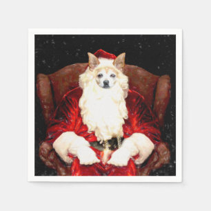 Santa Chihuahua Dog Christmas Cute Red Funny Napkin