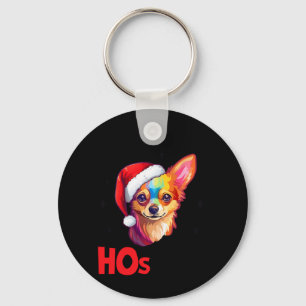 Santa Chihuahua Dog There's Some Hos In This House Key Ring