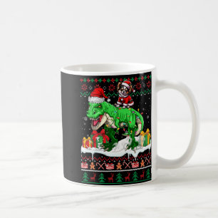 Santa Chihuahua Riding T-rex Christmas Sweater Lov Coffee Mug