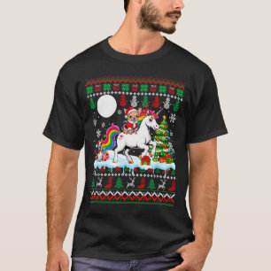 Santa Chihuahua Riding Unicorn Sweater Christmas O