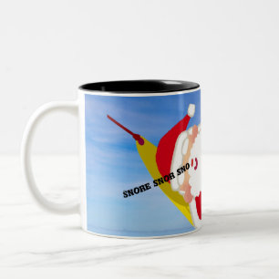 Santa chilling out hammock & palm trees Two-Tone coffee mug
